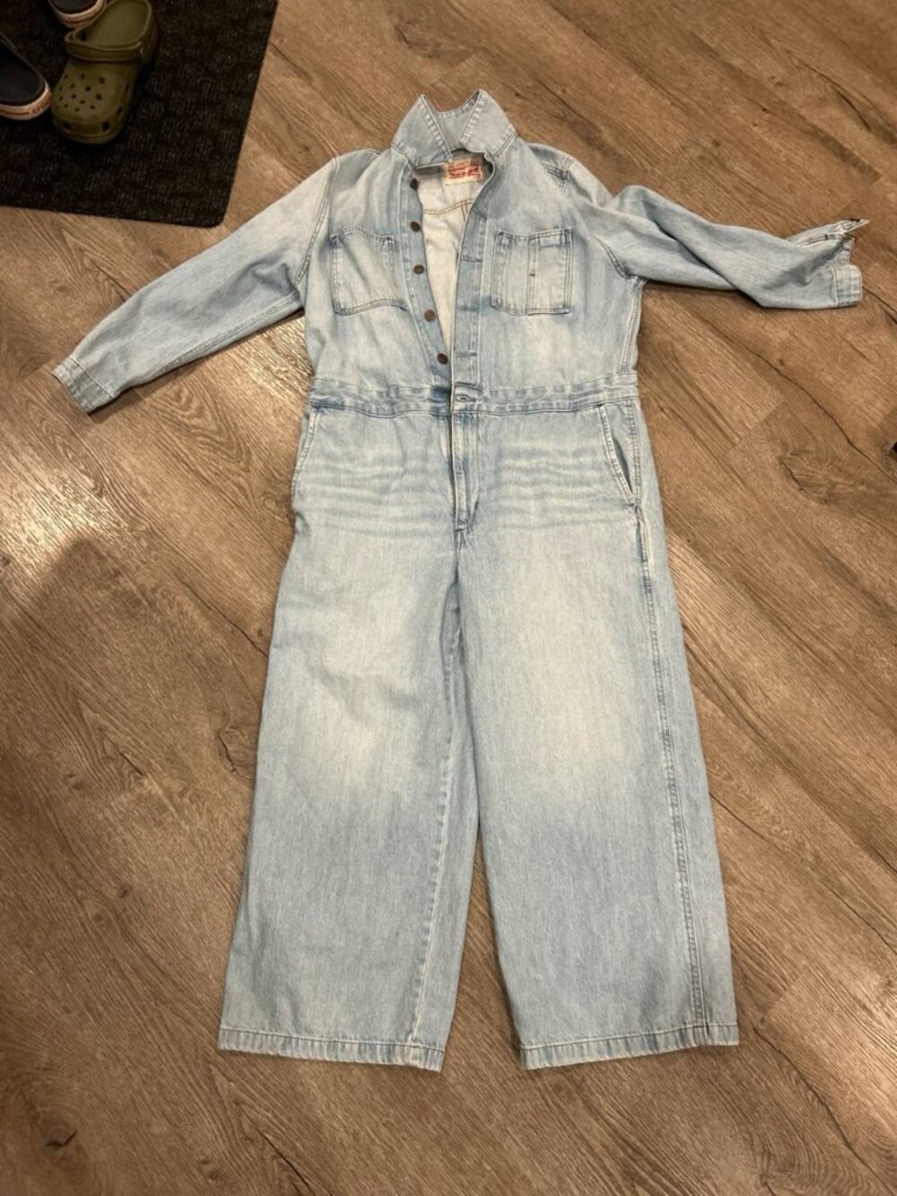 Levi’s XL Light Wash Denim Utility Jumpsuit Wide Leg
